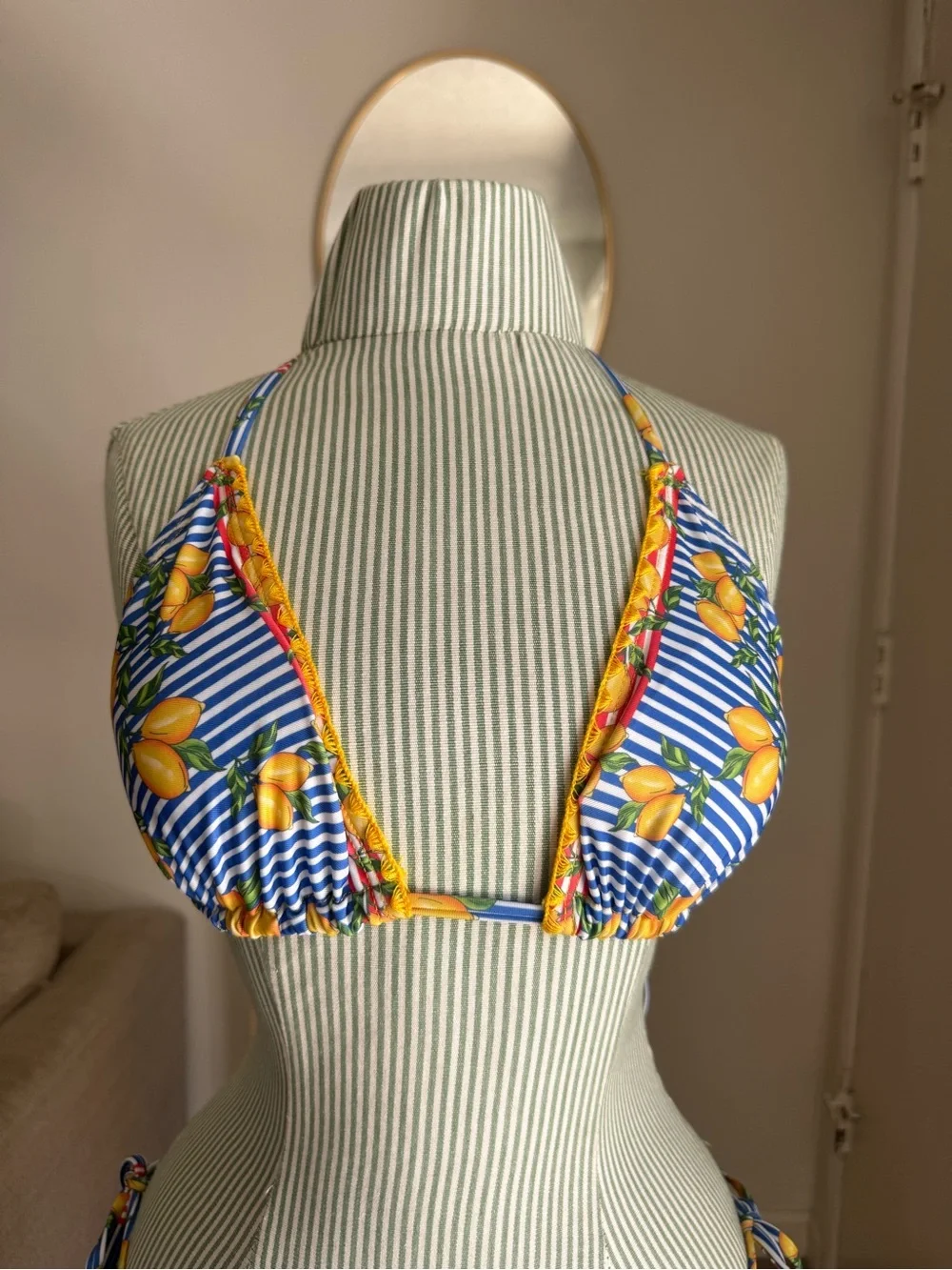 Antica Sartoria Positano lemon print bikini set